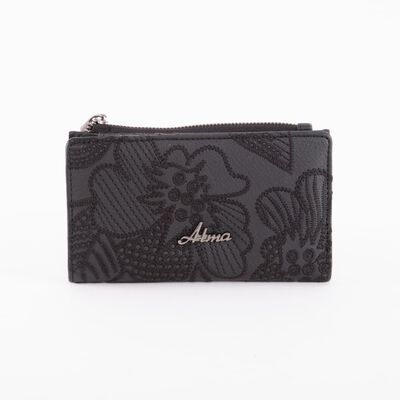 Billetera Boho Negra Eco Cuero Mujer Alma