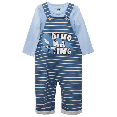 Imagen 1 del producto Conjunto Jardinera+Body de Algodón Chess Baby Azul