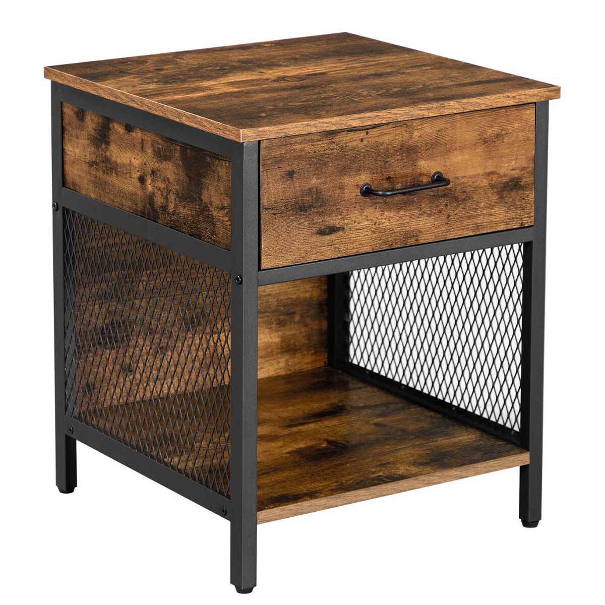 Velador TuHome Metalwood 1 Cajón