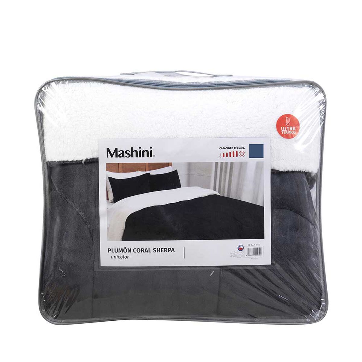 Plumón Coral Sherpa Mashini 1,5 Plazas Liso Marengo