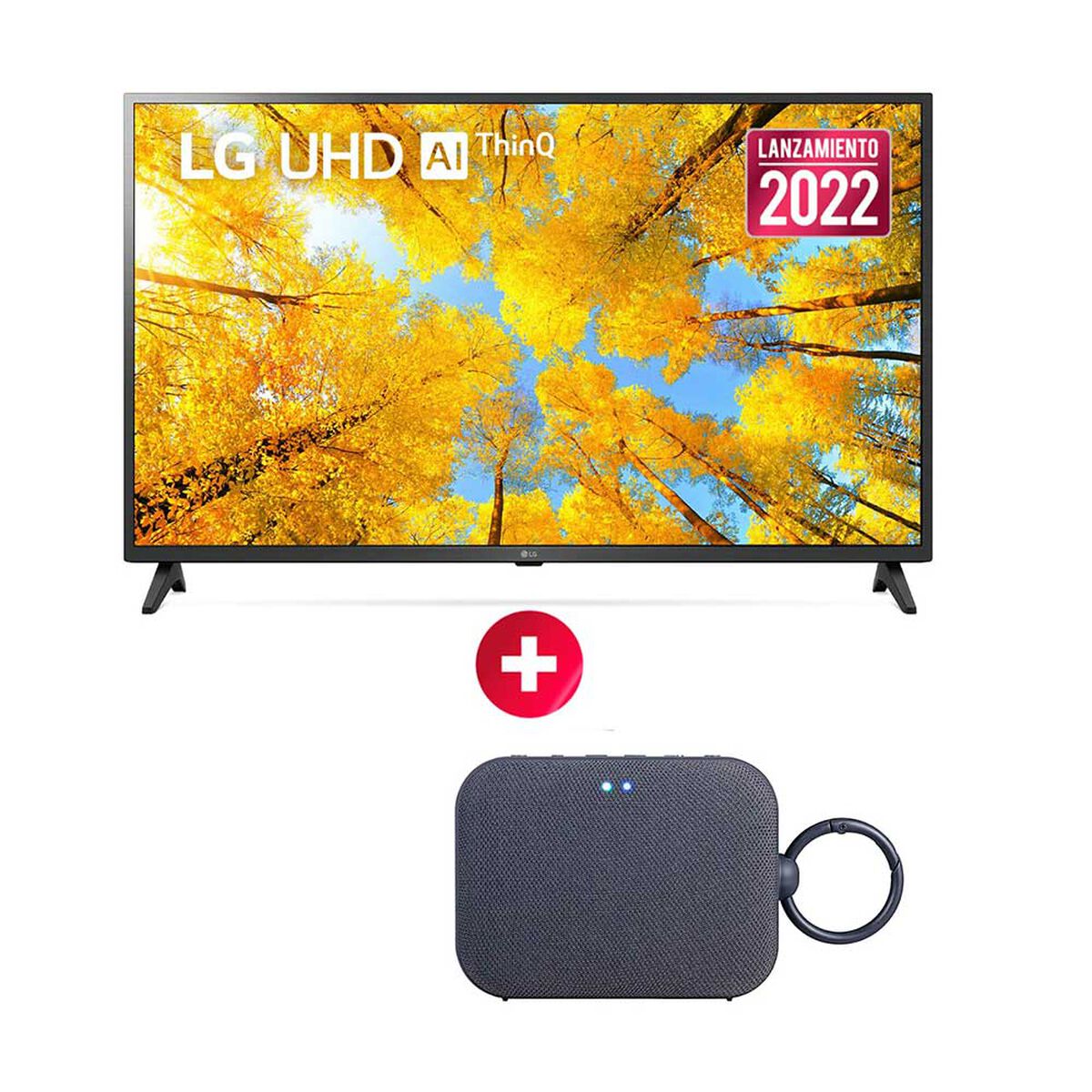 Bundle LED 43" LG 43UQ7500PSF Smart TV 4K UHD + Parlante Bluetooth PM1 Azul