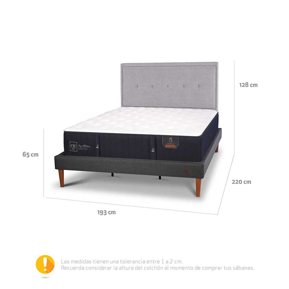 Cama Europea CIC King Premium + Respaldo