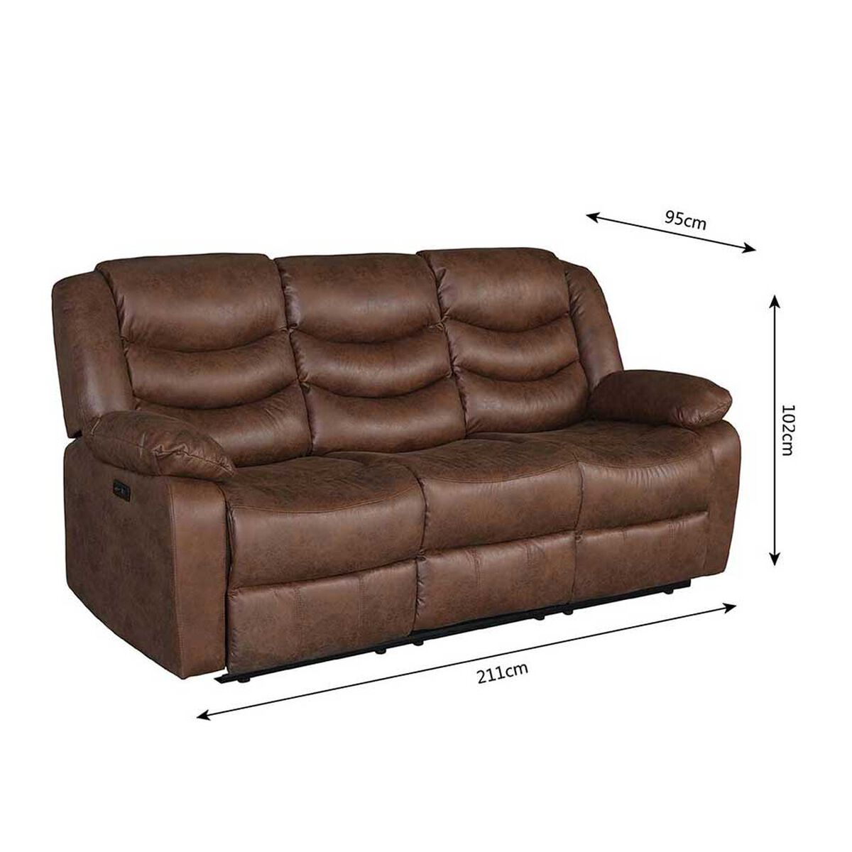 Juego de Living Reclinable CIC Domingo 3C+2C Caf&eacute;