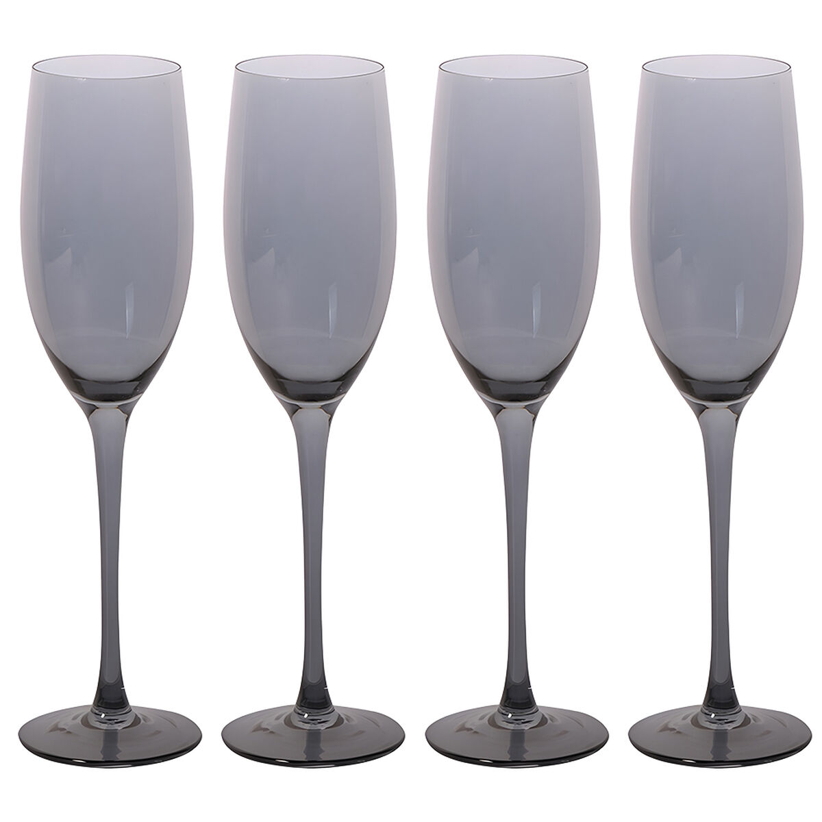 Set 4 Copas de Vidrio Zibel Flute Gris