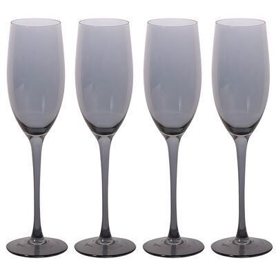 Set 4 Copas de Vidrio Zibel Flute Gris