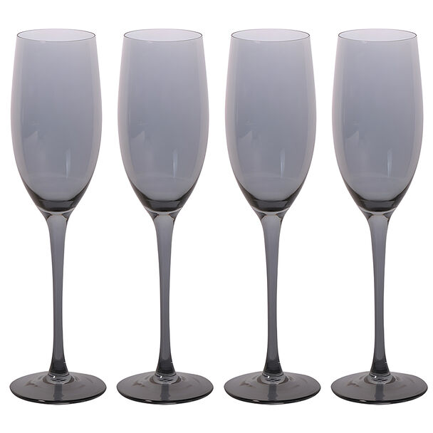 Set 4 Copas de Vidrio Zibel Flute Gris