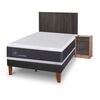 Cama Europea CIC 1,5 Plazas New Ortopedic + Respaldo Expresso + Velador