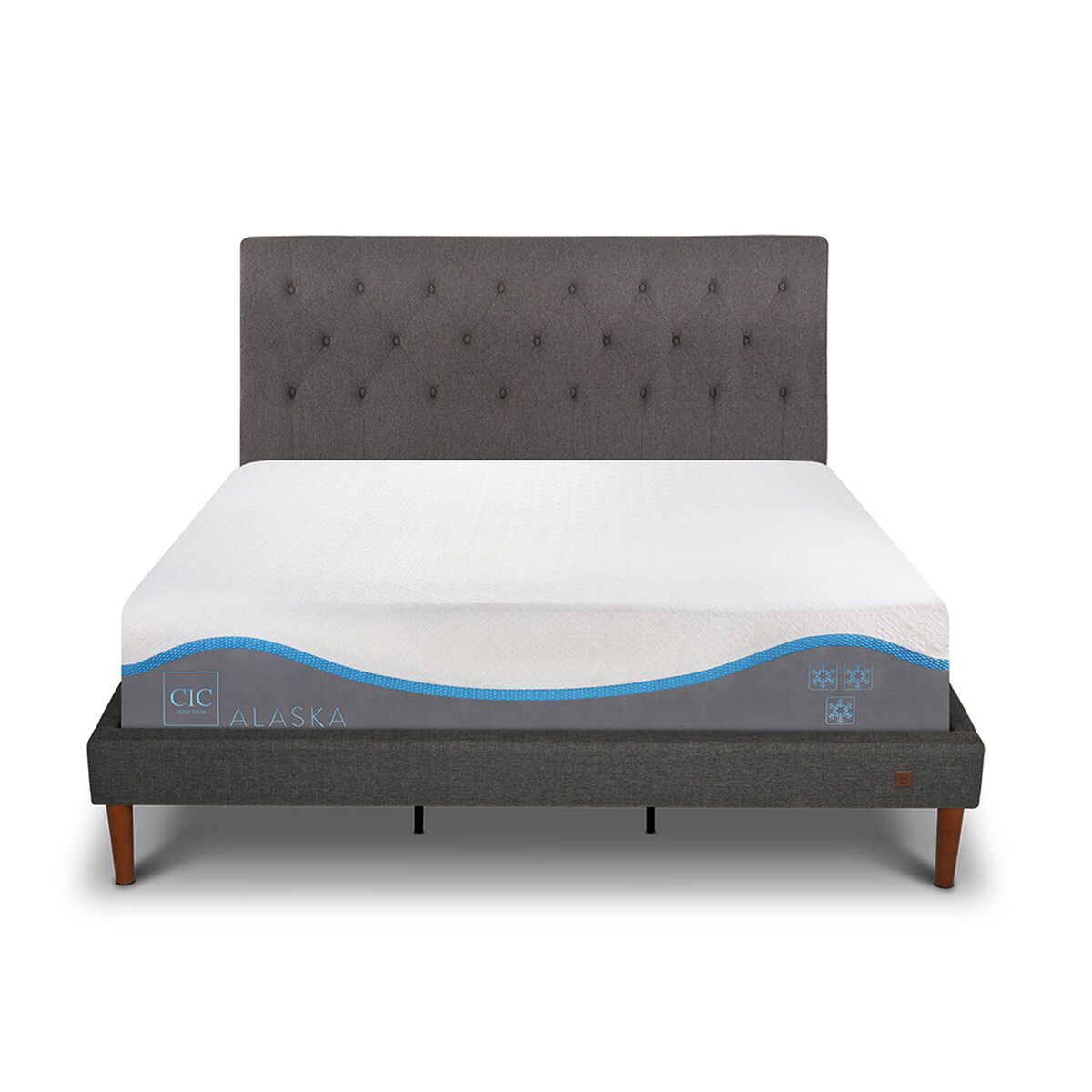 Cama Europea CIC King Alaska + Respaldo