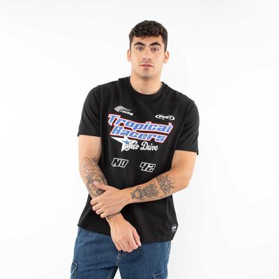 Polera Con Estampado Manga Corta Hombre Icono