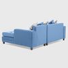 Sofá Seccional Derecho Living Factory Milan 3 Cuerpos Azul Piedra