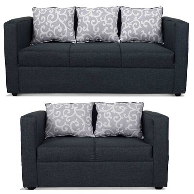Juego de Living Elegant Detail Indiana Sofá 3 Cuerpos + Sofá 2 Cuerpos Gris