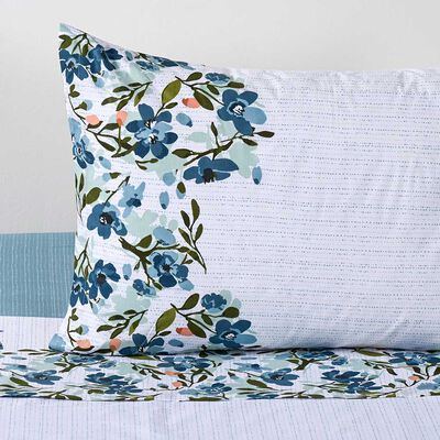 Imagen 2 del producto Juego de Sábanas American Family 144 Hilos 1,5 Plazas Flora Verde