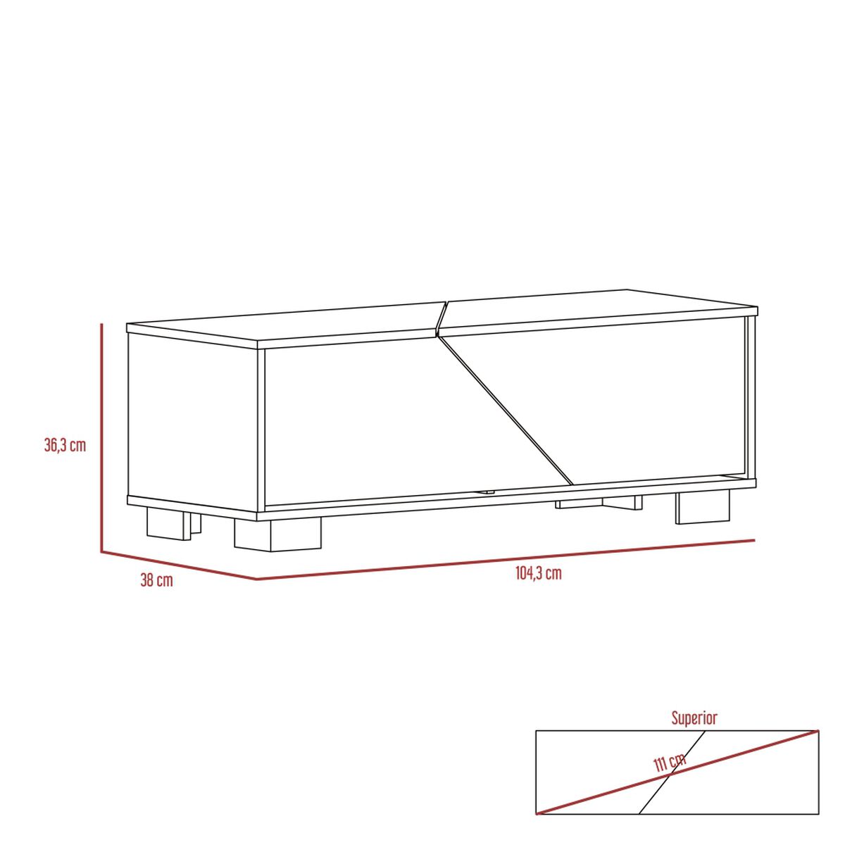 Rack TV Hasta 70" + Bar + Mesa de Centro TuHome Fraktal