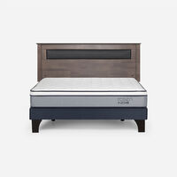 Combo Cama Europea Rosen 2 Plazas Indie BN + Respaldo Ferrara