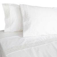 Juego de Sábanas Illusions 180 Hilos 2 Plazas Broderie Blanco