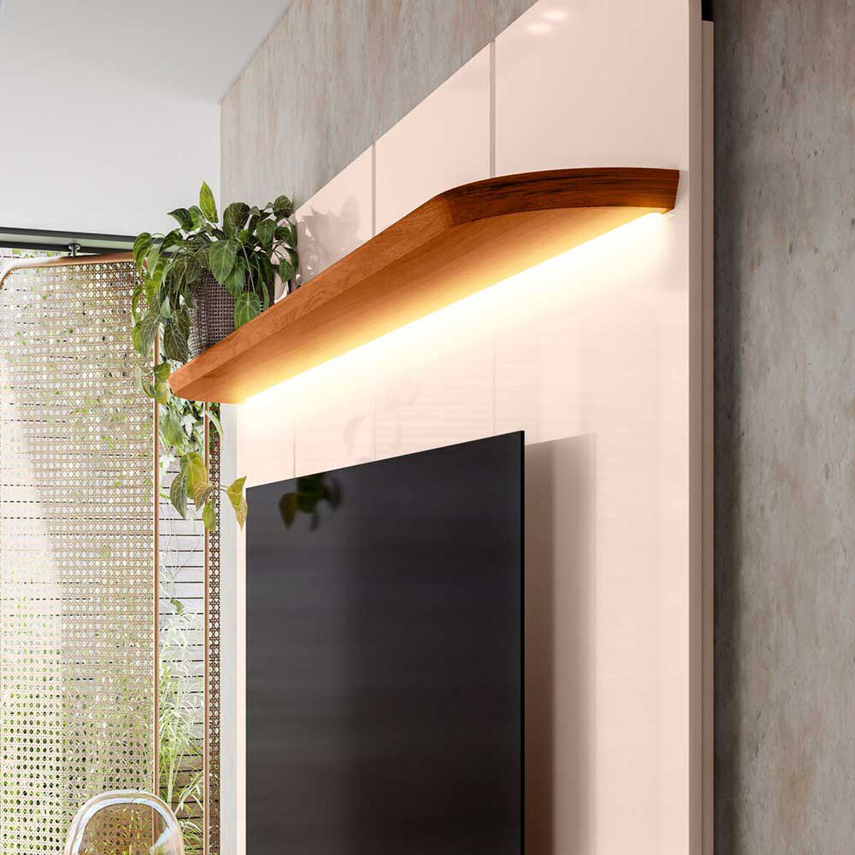 Panel TV Altavision Capri Blanco y Café