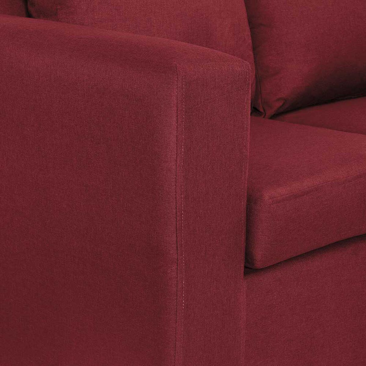 Juego de Living Innovamuebles Marco Sofá 3 Cuerpos + 2 Pouf Burdeo