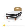 Cama Europea CIC 1,5 Plazas Ortopedic + Respaldo Gales Mostaza