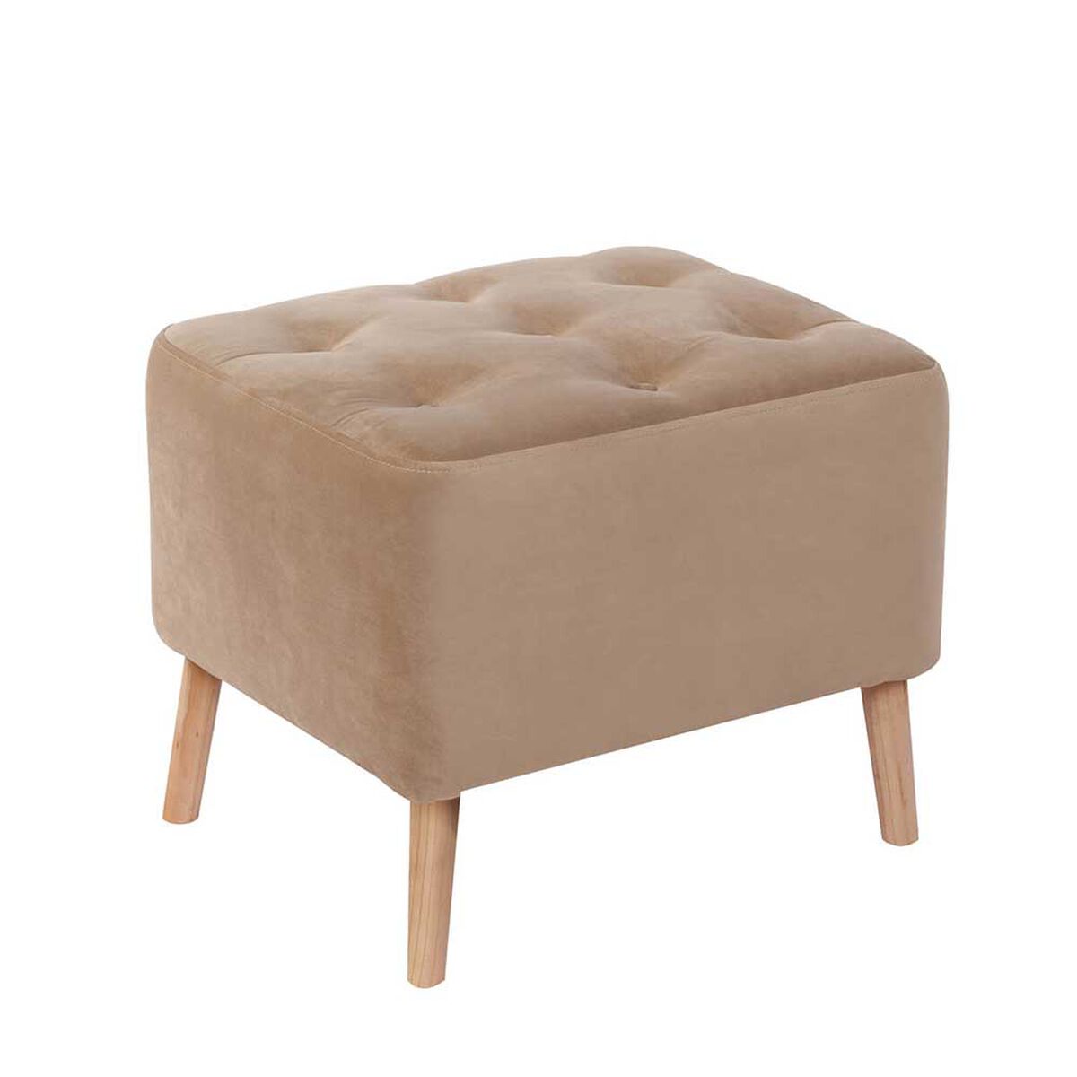Pouf Latam Home Lyon Tela Velvet Beige
