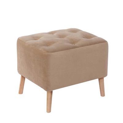 Pouf Latam Home Lyon Tela Velvet Beige
