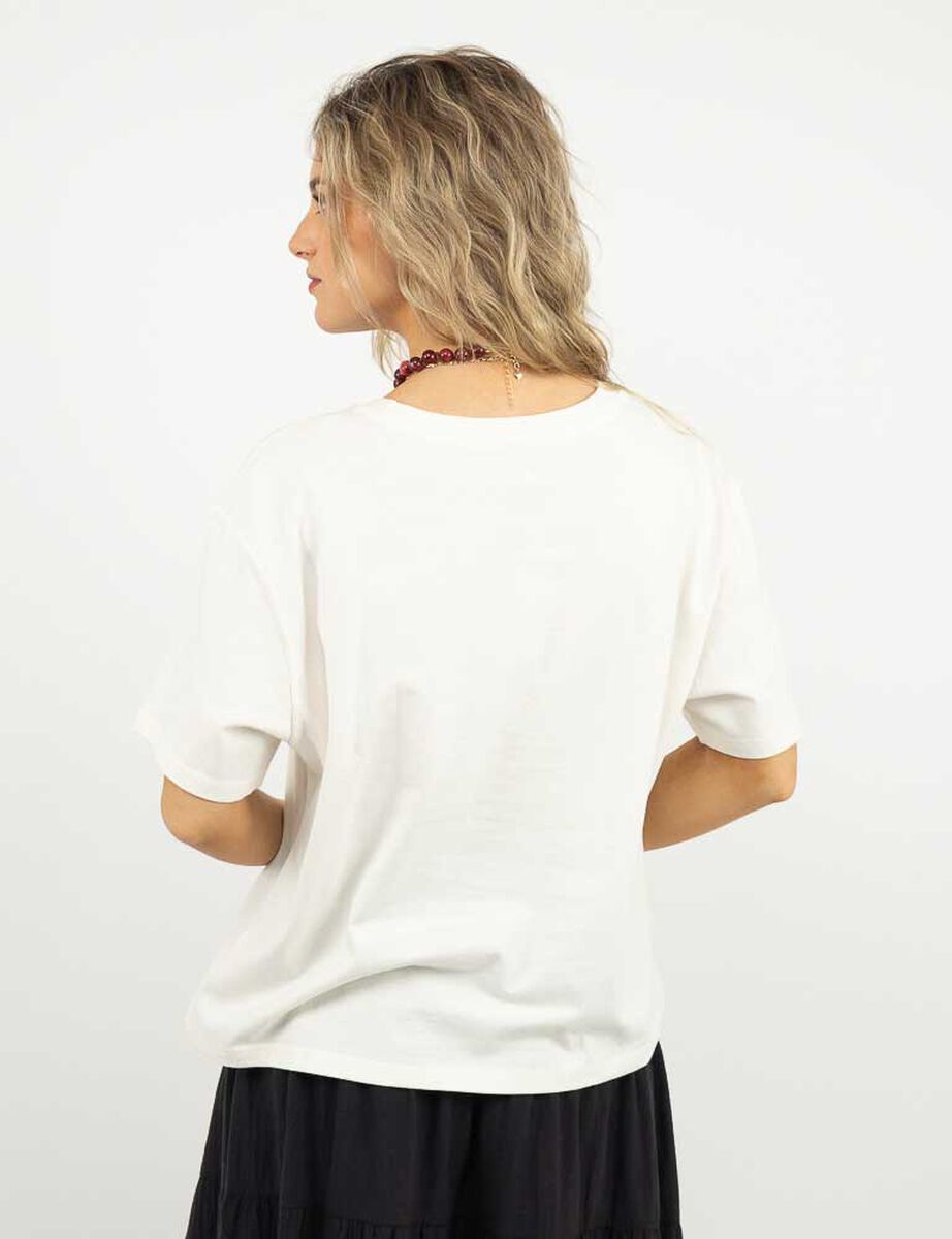 Polera Con Estampado Manga Corta Mujer Icono