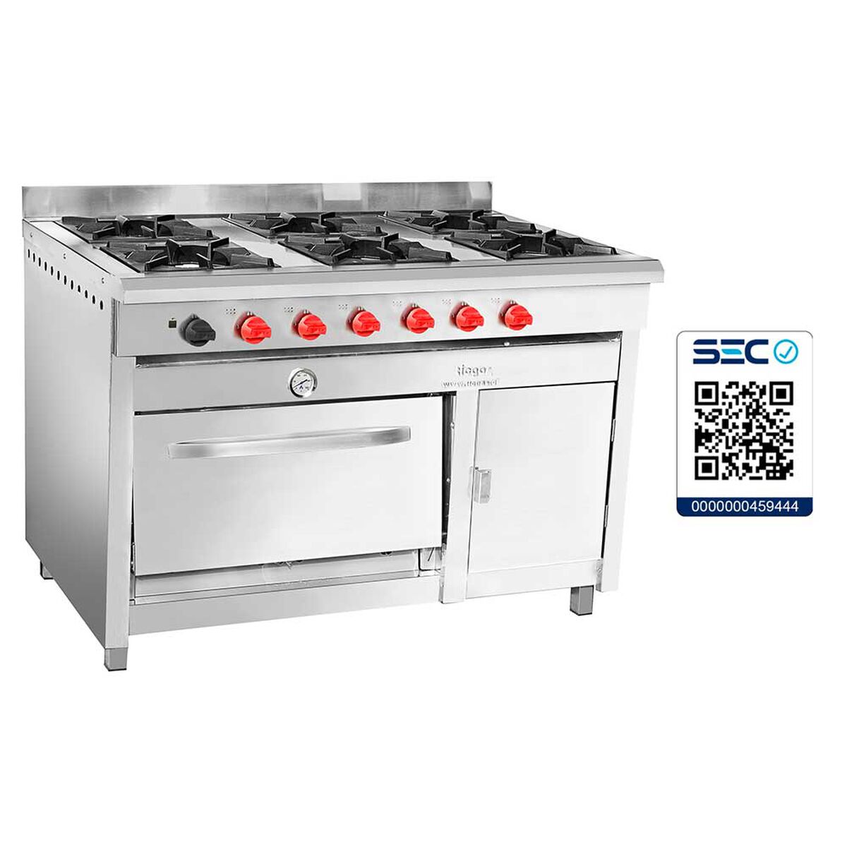 Cocina Industrial a Gas 6 Platos Gas Natural + Calienta Platos