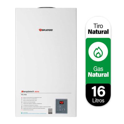 Calefont 16 litros Gas natural Tiro natural Splendid