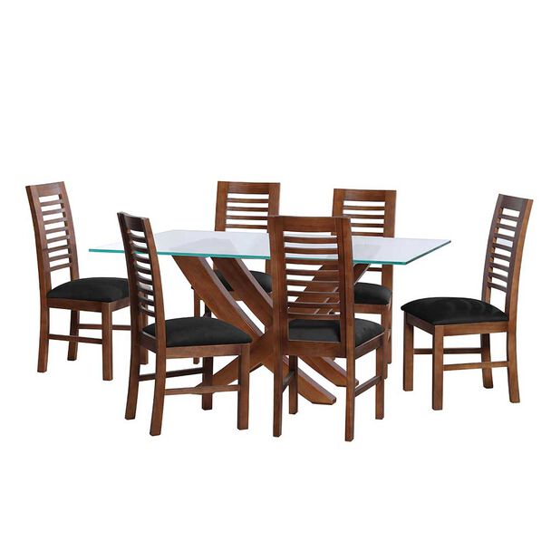 Juego de Comedor Latam Home Alicante 6 Sillas Negro