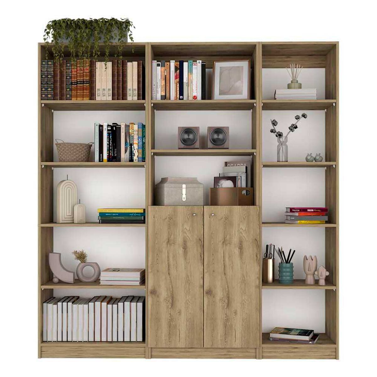 Estante 62 cm  + Estante 2 Puertas + Estante 45 cm TuHome Home Macadamia