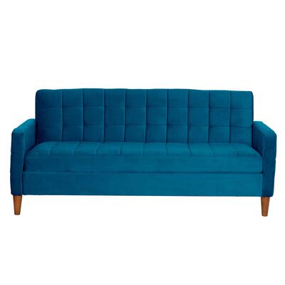 Futón Latam Home Genova Velvet 3 Cuerpos Azul Petróleo