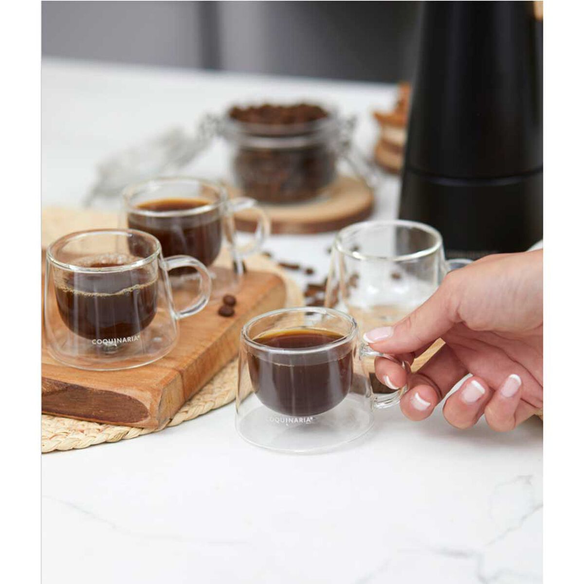 Set 4 Tazas Expresso Vidrio Coquinaria