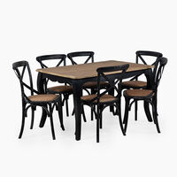 Juego de Comedor Spazzio Vittoria Negro 6 Sillas
