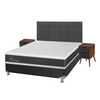 Box Spring CIC 2 Plazas New Ortopedic + Respaldo + 2 Veladores Eufrates