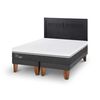 Cama Europea CIC Base Dividida 2 Plazas Ortopedic Advance + Respaldo Milan Negro