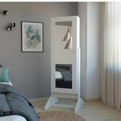 Joyero Tuhome Prisma 1 Puerta con Espejo Integrado Blanco