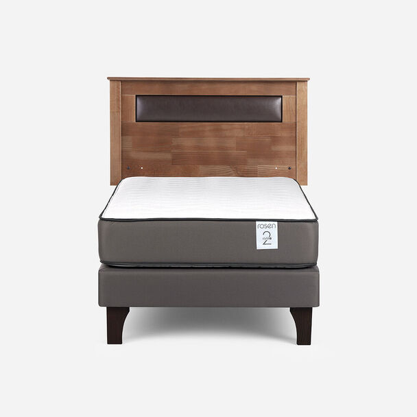 Cama Europea Rosen 1,5 Plazas New Style 2 Plus + Respaldo Ferrara