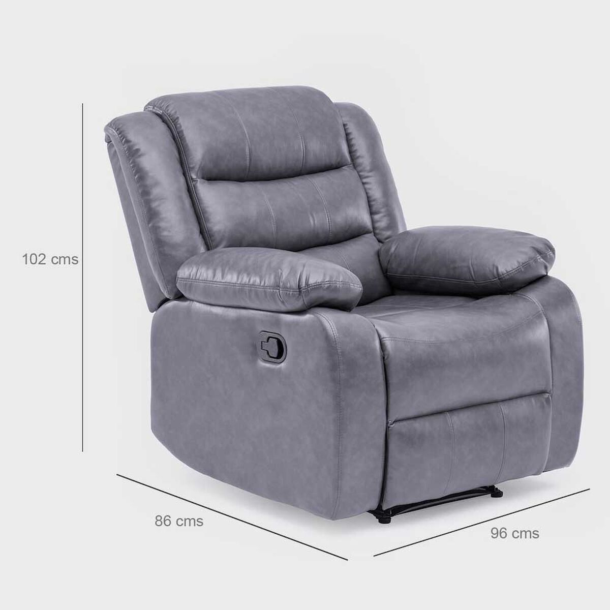 Juego de Living Reclinable Daniels Sof&aacute; 3 Cuerpos + 2 Bergers Roma Gris