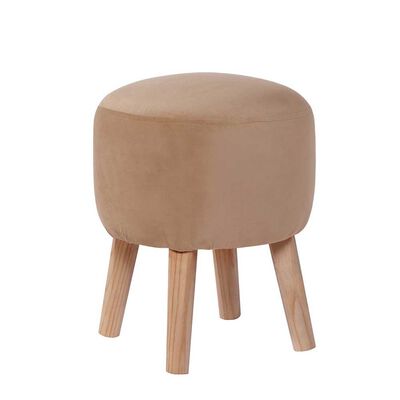 Pouf Latam Home Nantes Tela Velvet Beige
