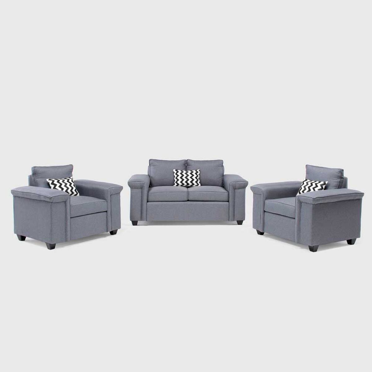 Juegos de Living Mons Sicilia Sof&aacute; 2 Cuerpos + Dos Sillones 1 Cuerpo Gris