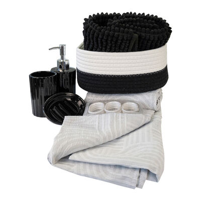Set de Ba&ntilde;o Doral Lucia 18 Piezas Negro