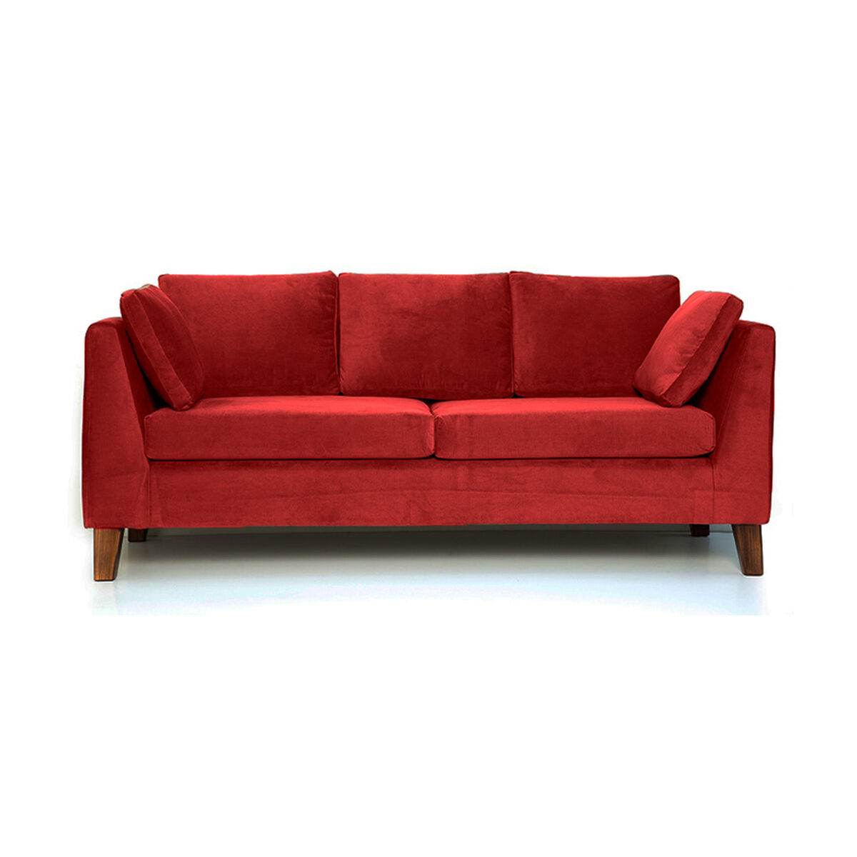 Juego de Living Barra Design Estocolmo Sofá 3 Cuerpos + Dos Sillones 1 Cuerpo Rojo