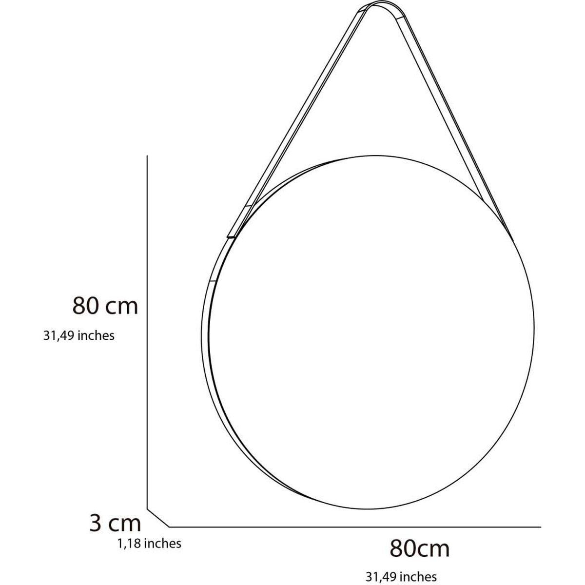 Espejo de Vidrio TuHome Persa 80 x 80 cm