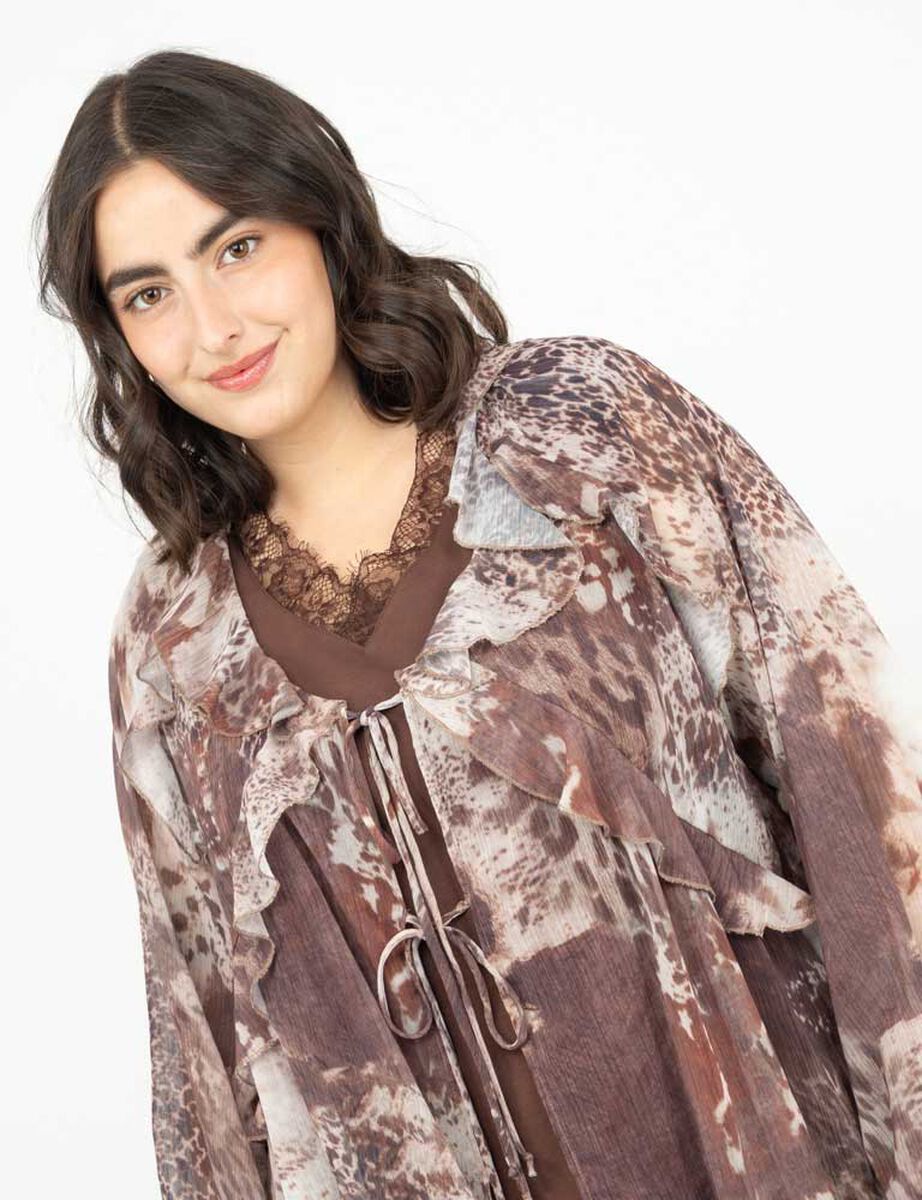 Vestido Corto Transparente Manga Larga Mujer Extralindas