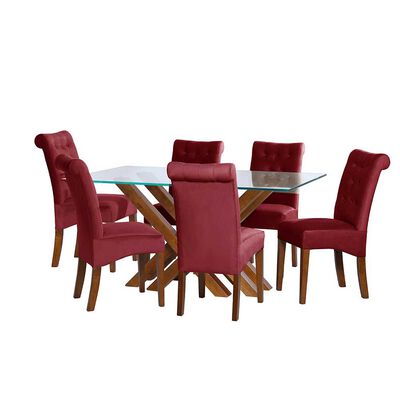 Juego de Comedor Latam Home Merida 6 Sillas Burdeo