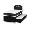 Cama Nido CIC 1,5 Plazas Ortopedic + Respaldo Gales Negro