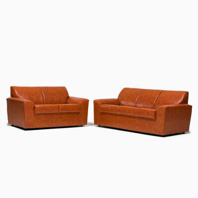 Imagen 1 del producto Juego de Living Cabsur Milan Sofá 3 Cuerpos + Sofá 2 Cuerpos PU Rojo