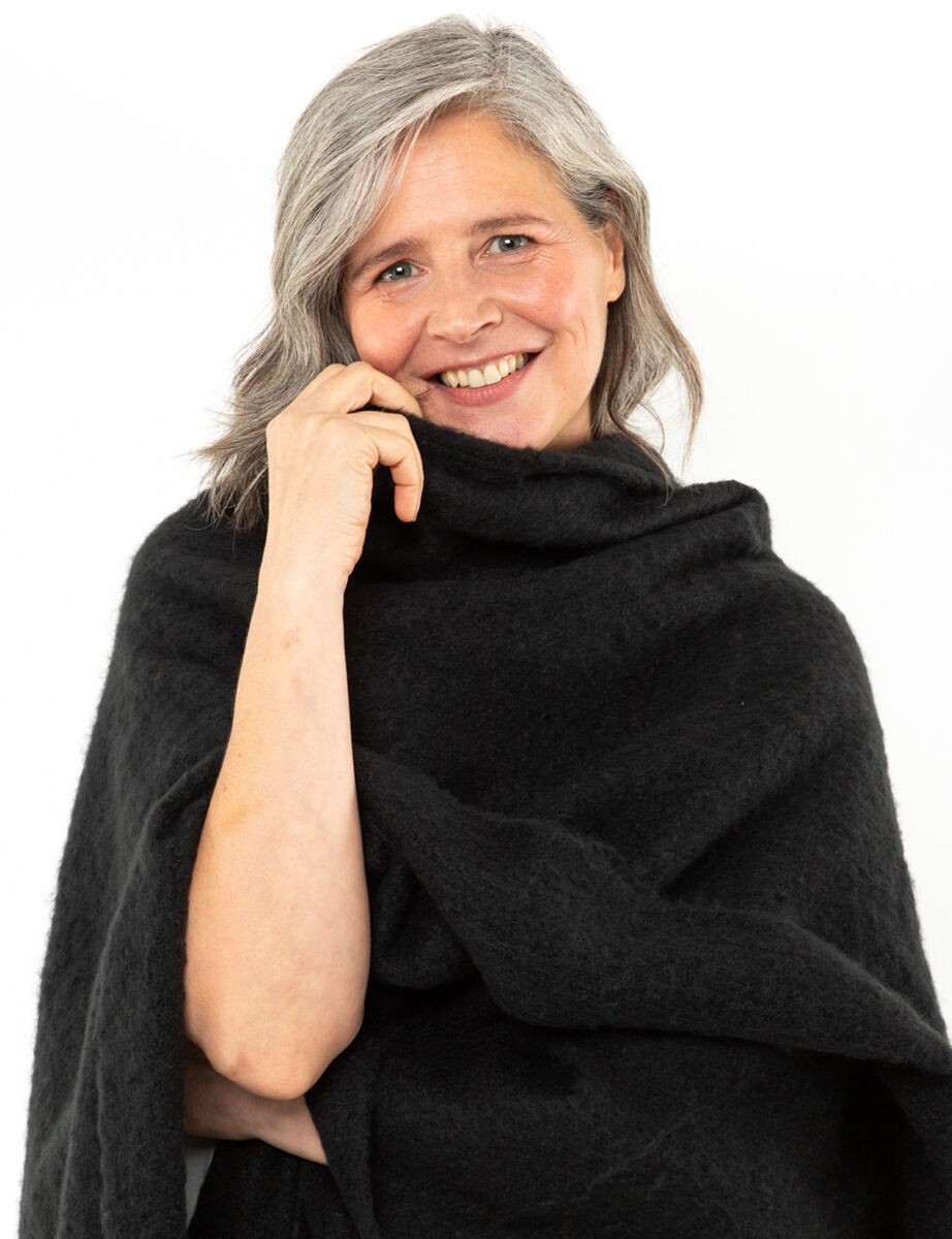 Ruana Tejida Mujer Bside