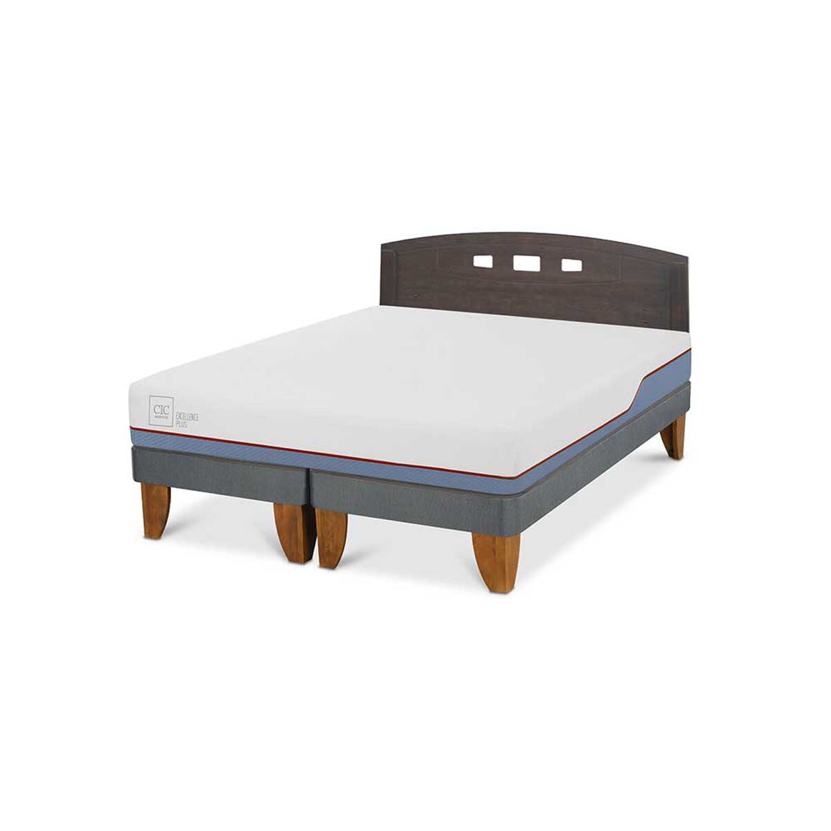 Cama Europea CIC Base Dividida 2 Plazas Excellence Plus + Respaldo Gales