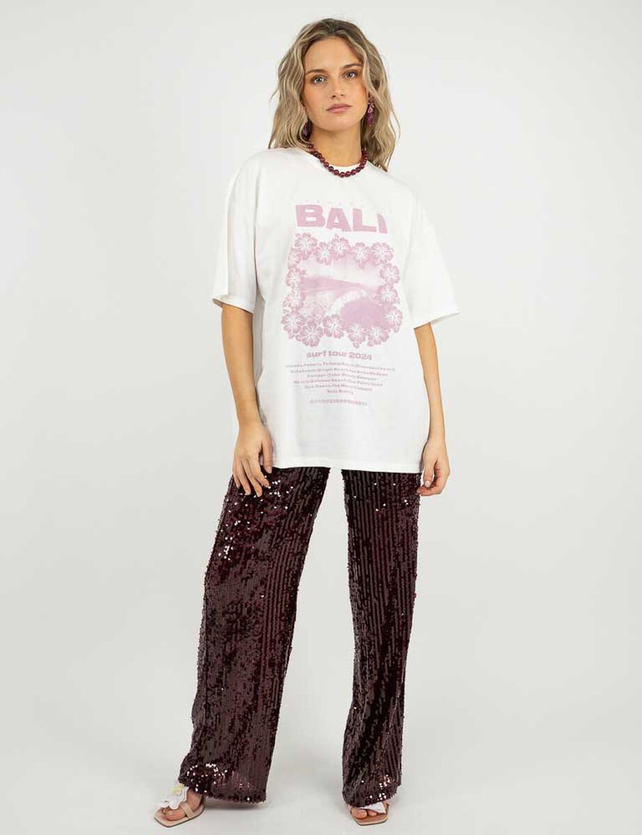 Polera Con Estampado Ovesized Mujer Icono