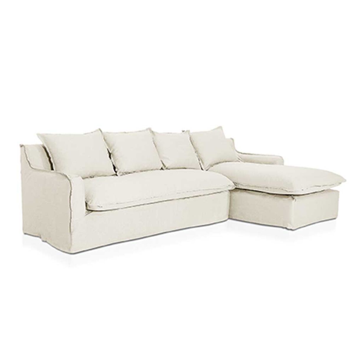 Sofá Seccional Derecho Innovamuebles Fontana Lino 4 Cuerpos Beige